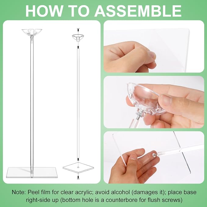 10 Pack Clear Acrylic Balloon Stands - Image 4