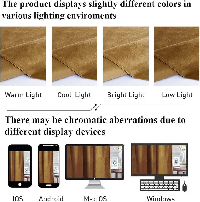 Gold Brown Blackout Velvet Curtains 84 inches Fall Decor | Extra Wide Super - Image 6