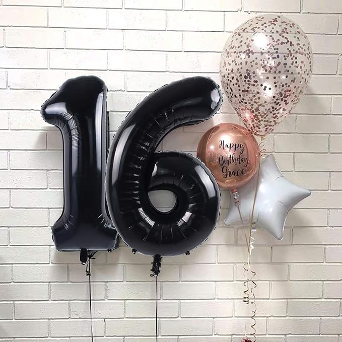 TONIFUL 40 Inch Black Number 20 Balloon Large Foil 20th Birthday Decoration | - Image 4