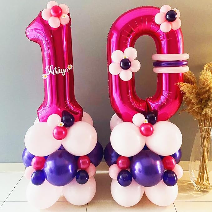 0 Balloon Number Hot Pink 0 Birthday Balloon 40 inch Foil Mylar Large 0 Balloon - Image 5