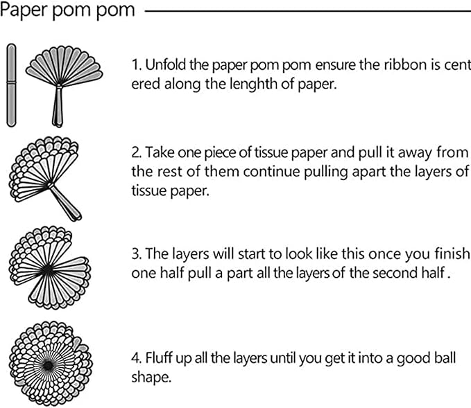We Moment Black and Yellow Paper Pom Poms - Image 4