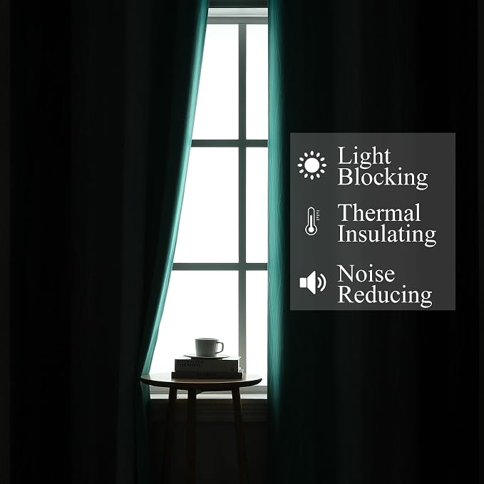 Teal and Navy Blue Blackout Curtains - Image 3