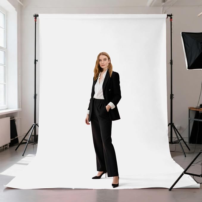 White Photography Backdrop for Photoshoot, Fabric 10x10ft | Polyester Studio - Image 2