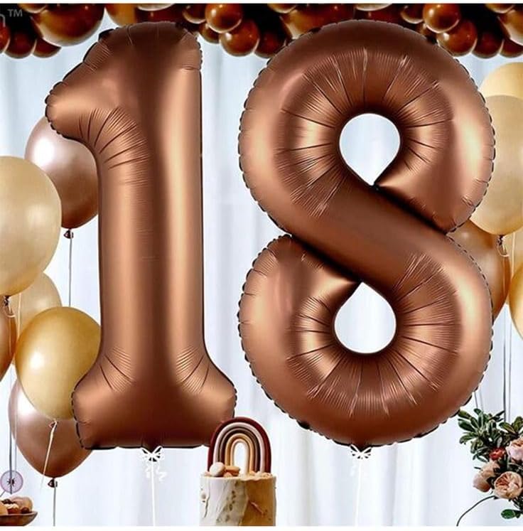 Number Balloons 40 Inch Coffee 7 Balloon - Image 3