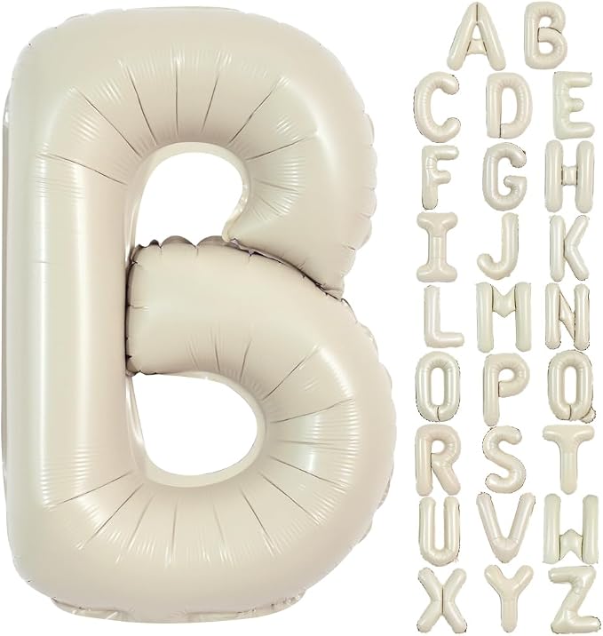 TONIFUL 40 Inch Large Cream White Letter B Balloons Giant Alphabet Letter by TONIFUL