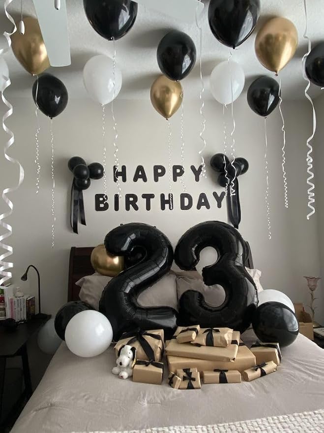 26 Balloon Number 40 Inch Black Balloons - Image 3