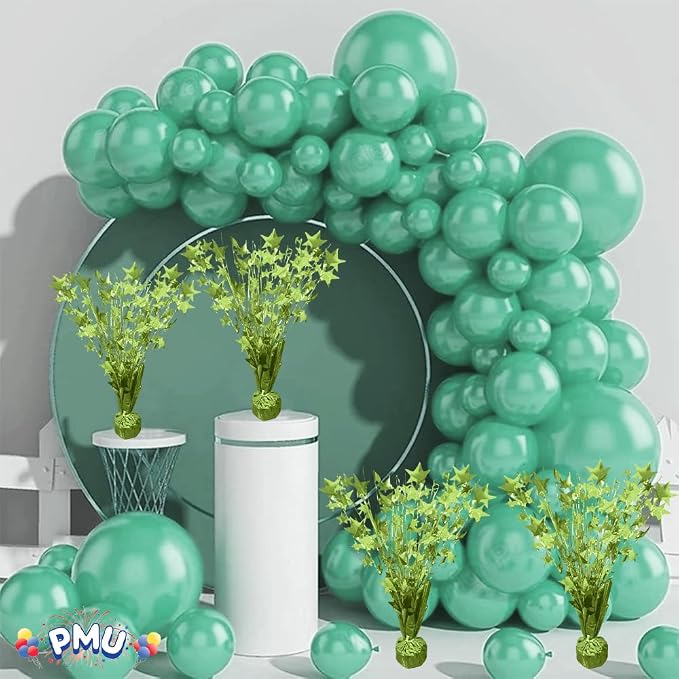 PMU 3 Pack Bursting Star Metallic Foil Spray Centerpiece- Lime Green Balloon - Image 3