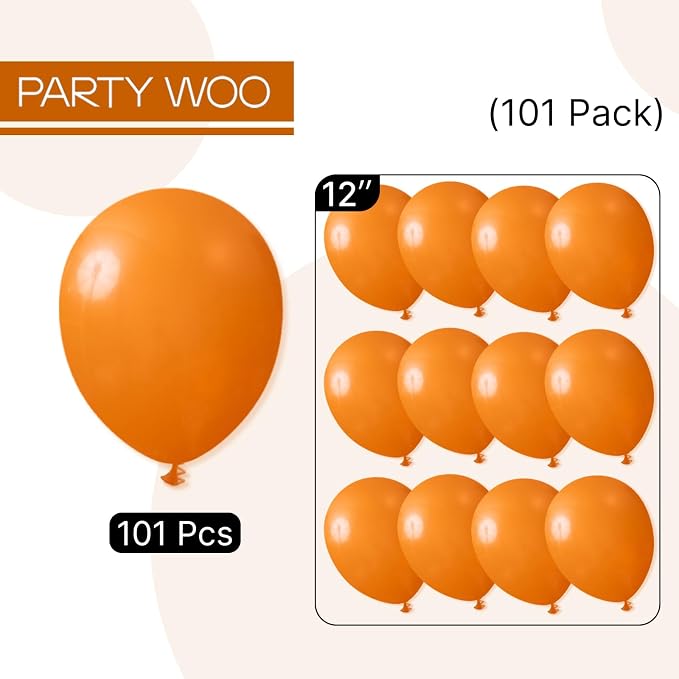 PartyWoo Burnt Orange Balloons 101pcs Terracotta Fall Color 12 Inch | Balloons - Image 7