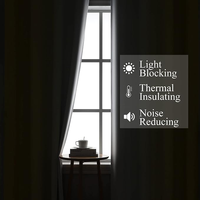 Yellow and Greyish White Gradient Blackout Curtains, Thermal Insulated Ombre - Image 3