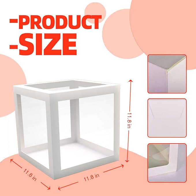 Transparent Wedding Balloon Boxes 3PCS White Bride to Be Balloon Boxes - Image 5