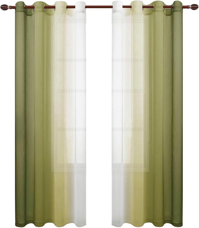DWCN Ombre Faux Linen Sheer Curtains - Image 7