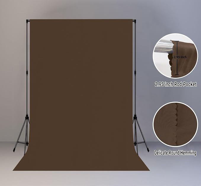 Brown Photography Backdrop for Photoshoot, Fabric 6x9ft | Polyester Studio - Image 2