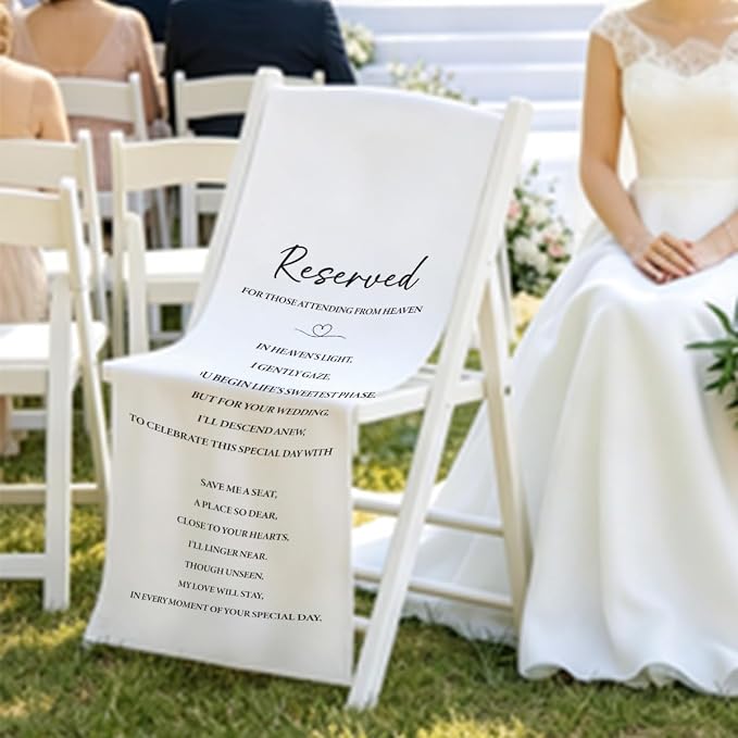 Reserved Memorial Wedding Chair Sign In Loving Memory Wedding Chair Sign - Image 6