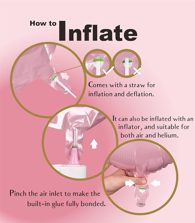 SUWEN 40 Inch Pink Large V Letter Balloons Big Foil Helium A-Z | Jumbo Mylar - Image 5