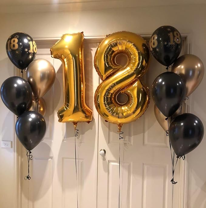 Gold Number 18 Balloon 40 Inch - Image 4