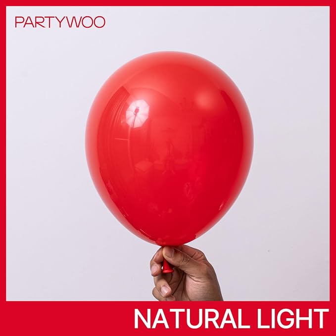 PartyWoo Red Balloons 100 pcs Different Sizes of 18 12 10 5 Inch Red Balloon - Image 2