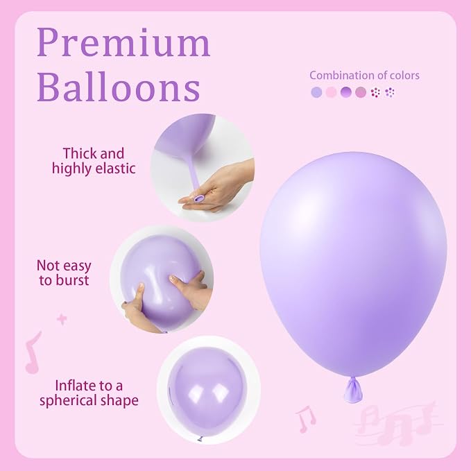 60pcs Pink and Purple Balloons 12inch - Image 3