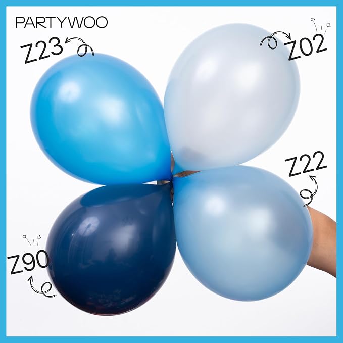 PartyWoo Pearl Blue Balloons 140pcs Sky Blue Color 18 12 10 5 Inch | 18 12 10 5 - Image 3