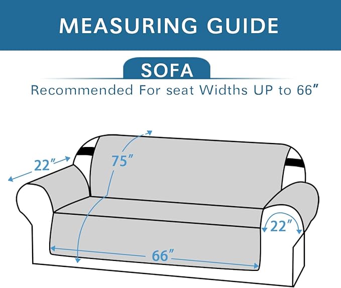 H.VERSAILTEX Sofa Slipcover Reversible Sofa Cover Seat Width Up to 66" Water - Image 2