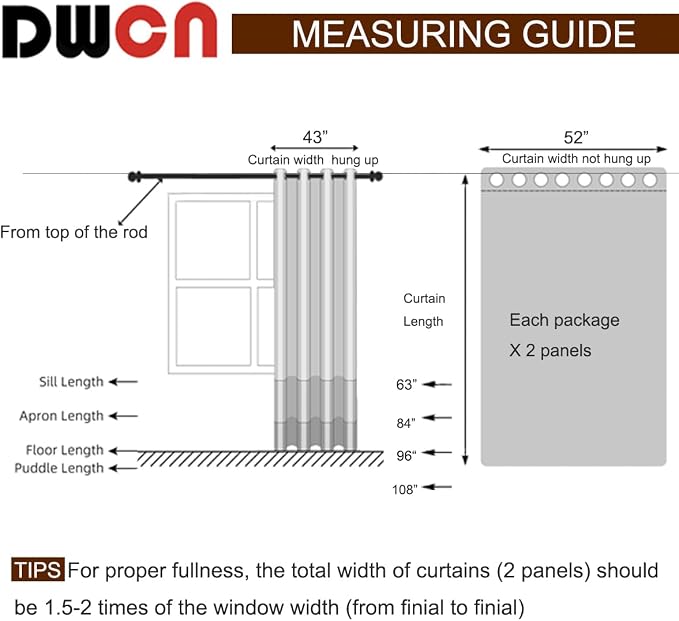DWCN Grey Ombre Faux Linen Sheer Curtains - Image 8