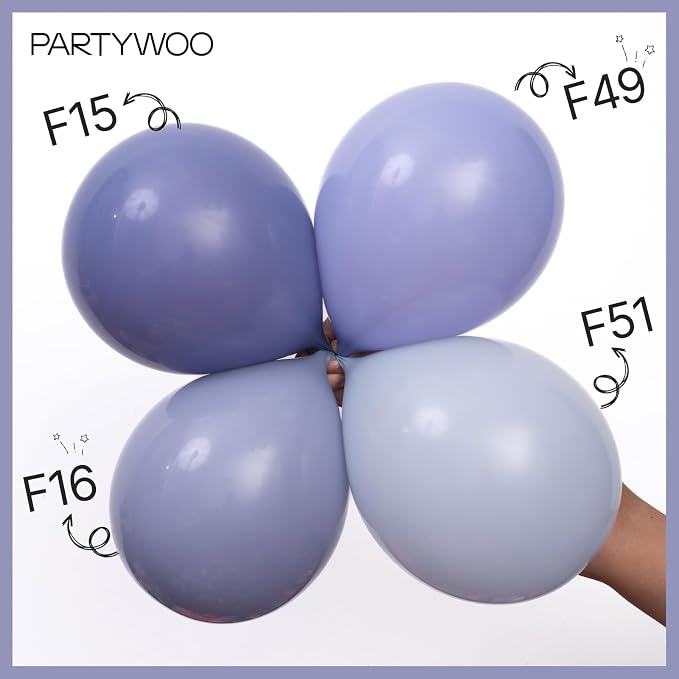 PartyWoo Dusty Blue Balloons 85pcs Different Sizes Pack of 18 12 10 5 Inch Boho - Image 6