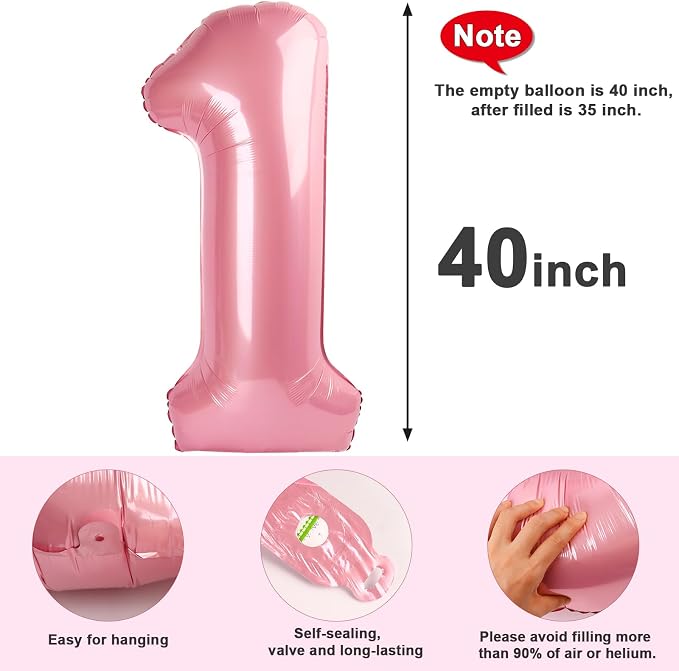 Large Number Balloons 40 Inch Pink 13 Balloon - Image 6