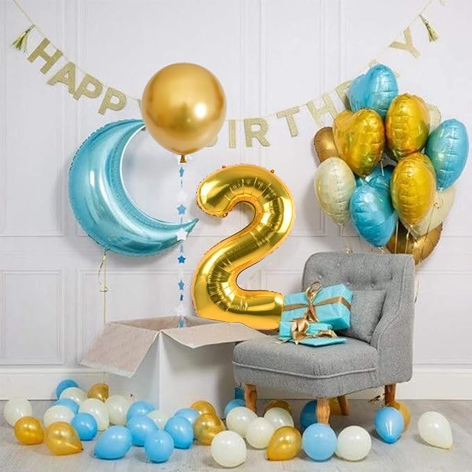 TONIFUL 40 Inch Gold Number 1 Balloons Large Foil 1st Birthday Decorations | - Image 6