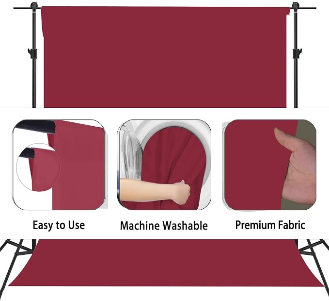 Burgundy Photography Backdrop for Photoshoot, Fabric 10x20ft | Versatile Studio - Image 6