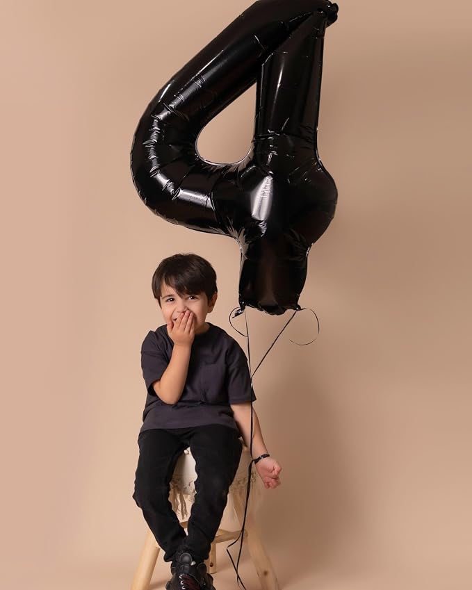 Black Number 40 Balloon 40 Inch, 40th Birthday Party Decorations Men Women | - Image 8