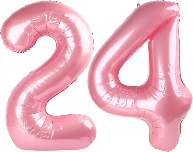 Number Balloons 24 Balloon Pearl Pink by Enyeopd