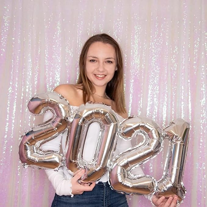 Poise3EHome 5FT x 7FT Iridescent Sequin Photography Backdrop Curtain - Image 2