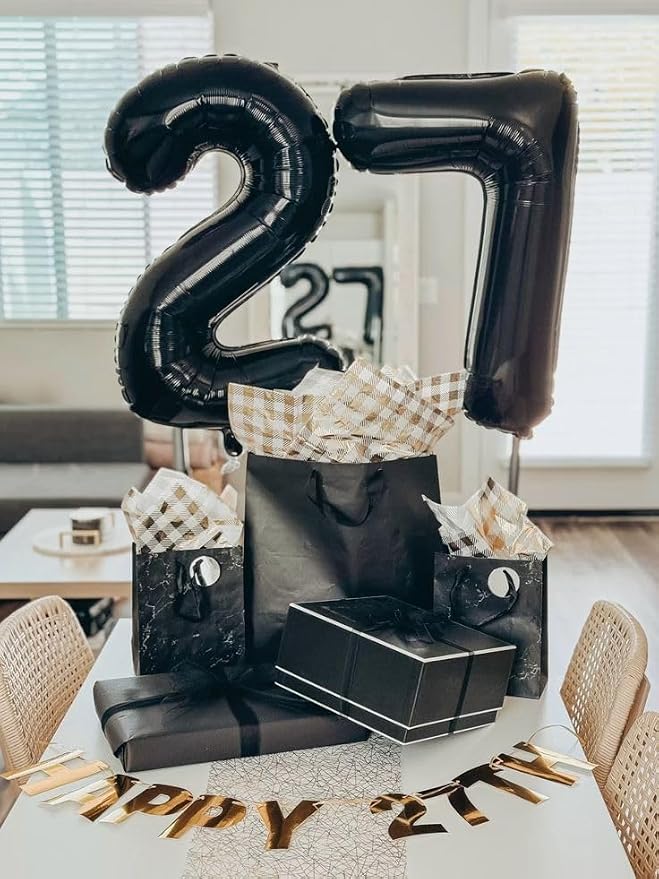 Number Balloons 15 Balloon Black 40 Inch Birthday Decorations - Image 4