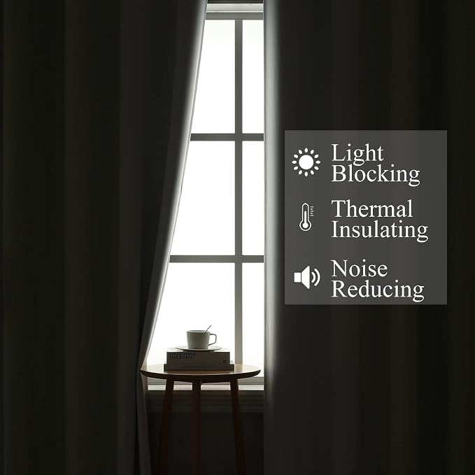Sage and Greyish White Blackout Curtains 54 Inch Length, Light Blocking - Image 3