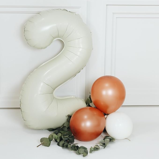 40 Inch Beige Number 4 Foil Balloon - Image 8