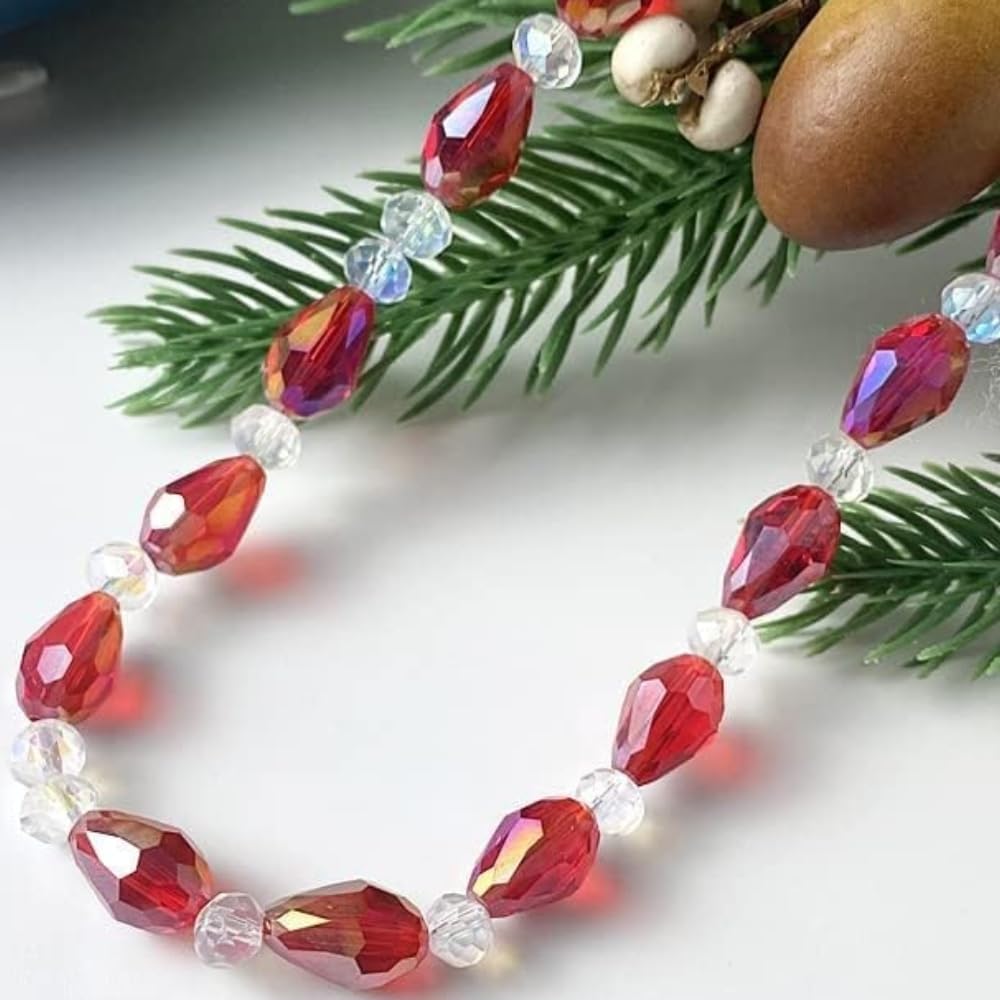 150pcs 4x6mm Teardrop Crystal Glass Beads for Jewelry Making, Faceted Vertical Hole Teardrop Glass Spacer Beads for Wind Chimes Bracelet Earring Necklace DIY Craft(Dark Amber)