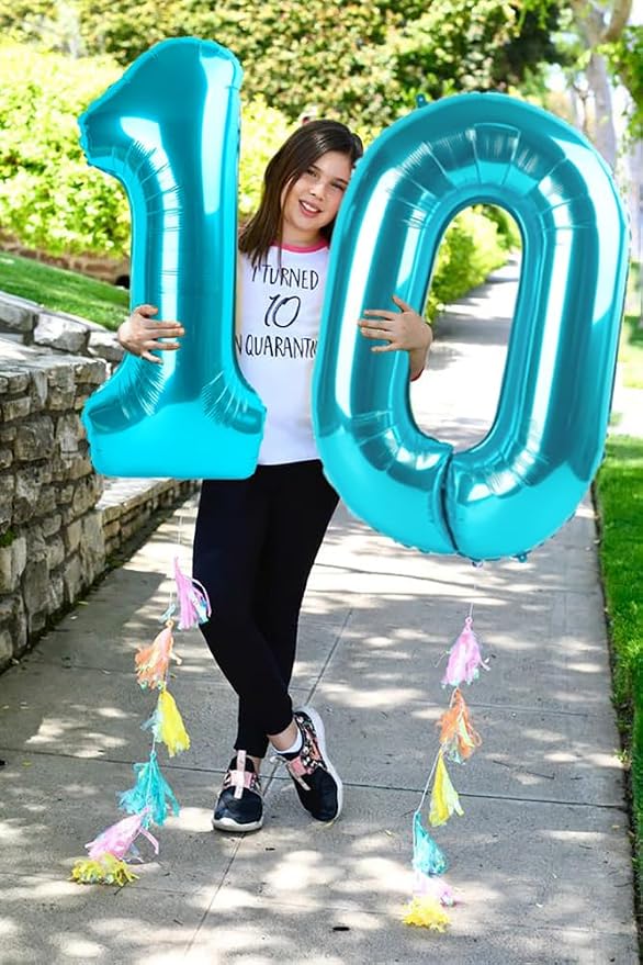 Number 2 Balloons 40 Inch for 2nd 22 Birthday Party Decorations, Light Blue | - Image 5