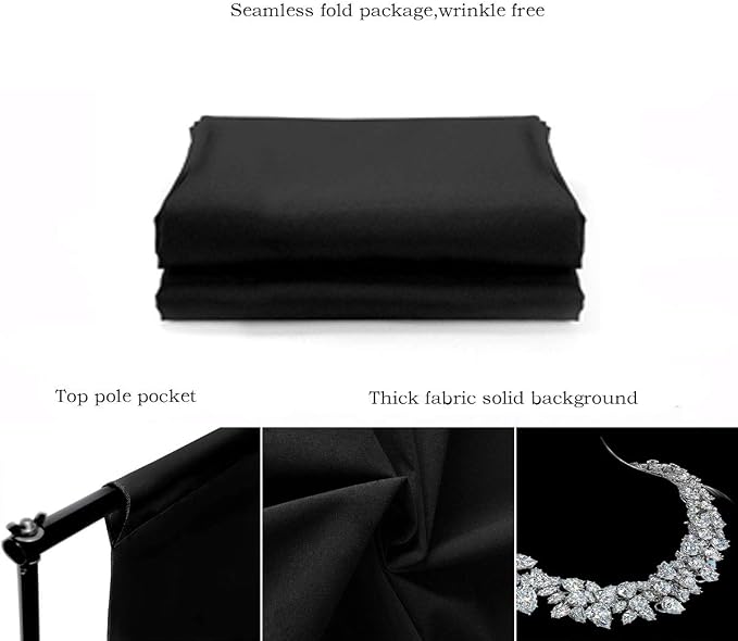 Background Solid Black Backdrop Muslin Portrait Background Screen - Image 6