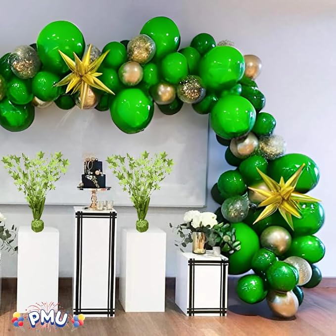 PMU 3 Pack Bursting Star Metallic Foil Spray Centerpiece- Lime Green Balloon - Image 2