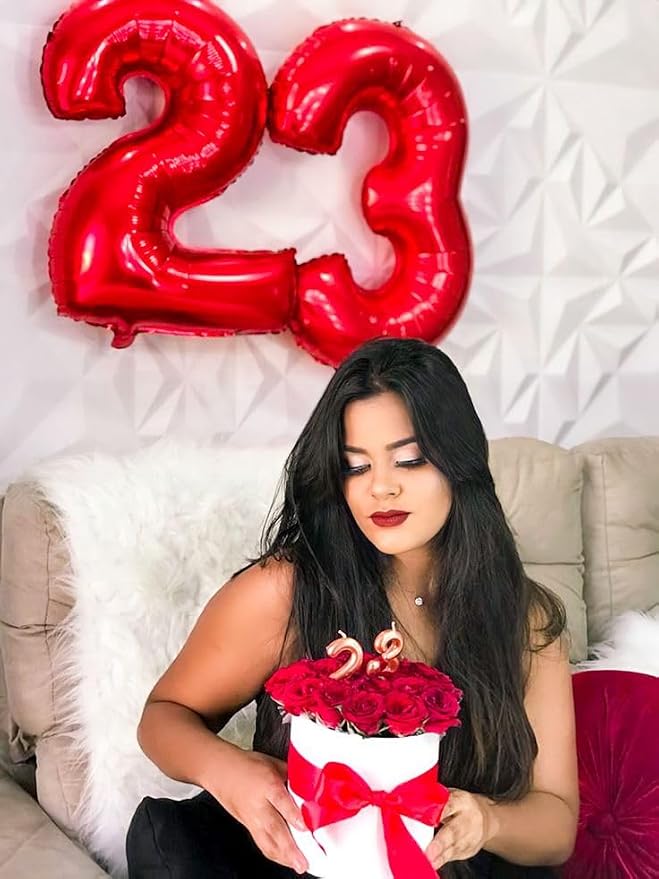 Numbers 20 Balloon 40Inch Red Balloons - Image 2