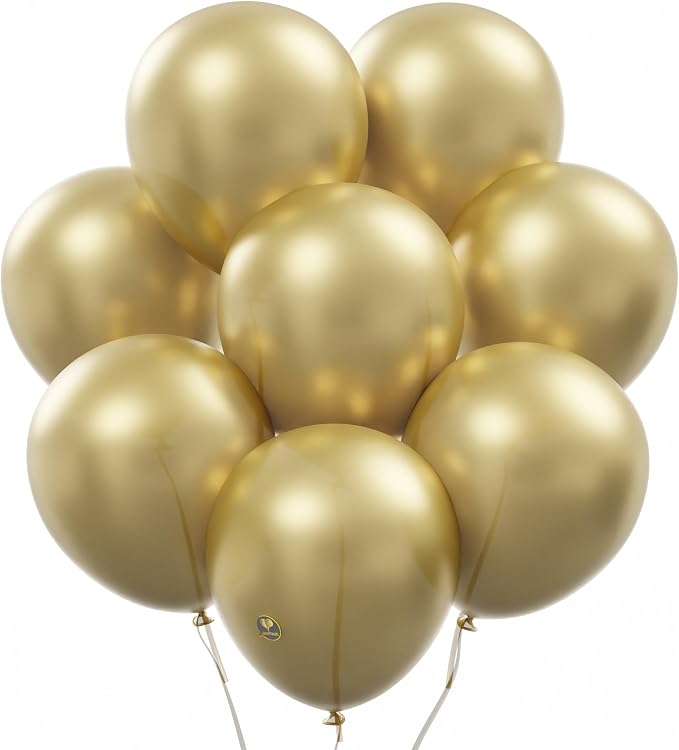 AFTERLOON® Biodegradable Natural Rubber Latex Balloons 50 pcs Gold 10 Inch by AFTERLOON%C2%AE