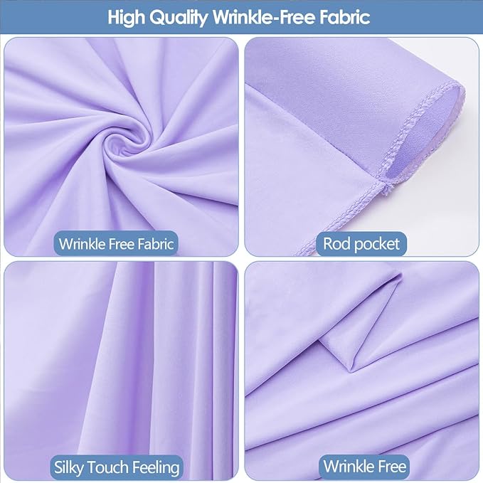 30x10ft Wrinkle Free Lavender Backdrop Curtain - Image 4