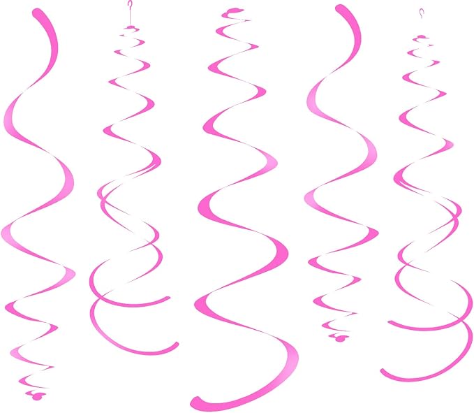 Hot Pink Party Hanging Swirl Decorations Plastic Streamer by WEVEN