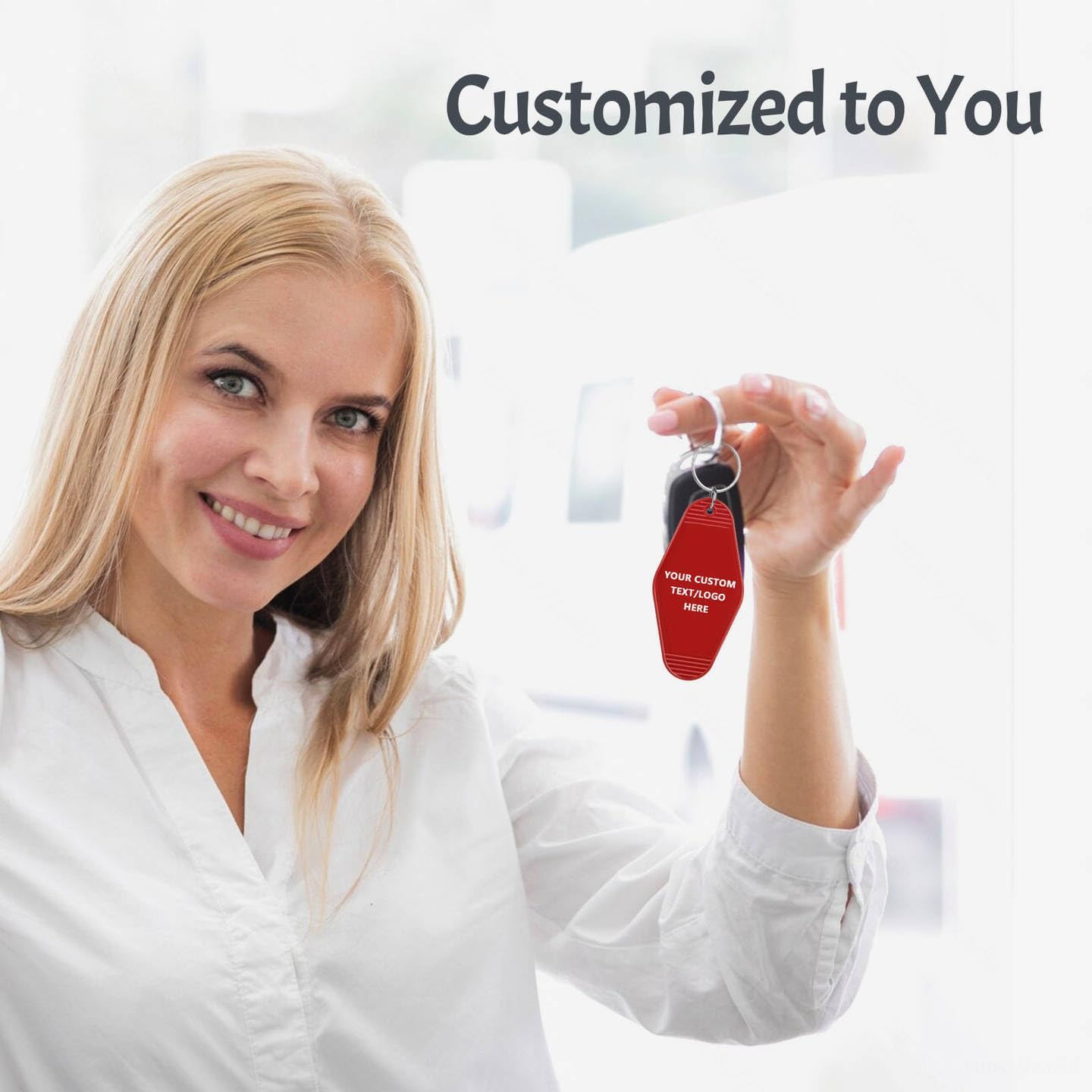 Custom Vintage Hotel Motel Keychains 400 Pack, Personalized Logo, Text Bulk - Perfect for Tradeshows, Campaign Gifts - Customizable Key Tags