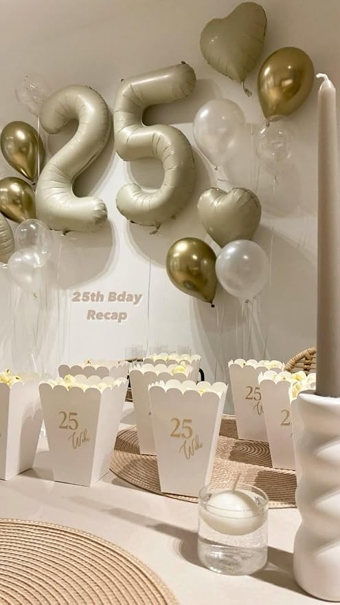 6 Number Balloons Cream 40 Inch Foil Balloon - Image 3