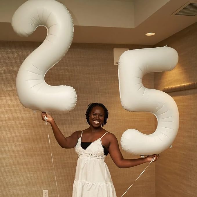 Cream Number 25 Balloon 40 Inch - Image 7