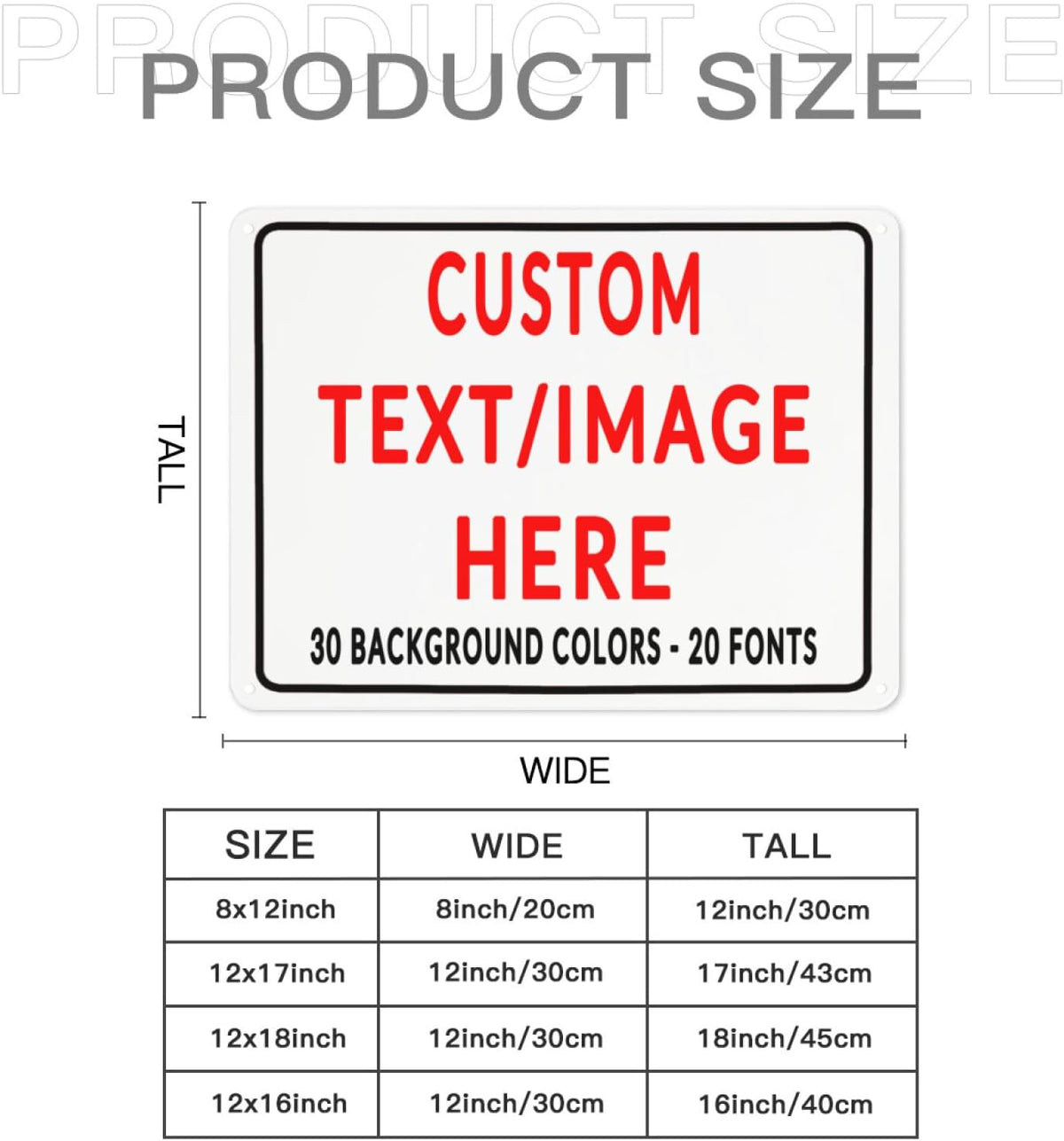 Custom Sign Personalized Custom Metal Sign, Customize For Office, Business, Workplace, Office, Home, Delivery Signs 12x18