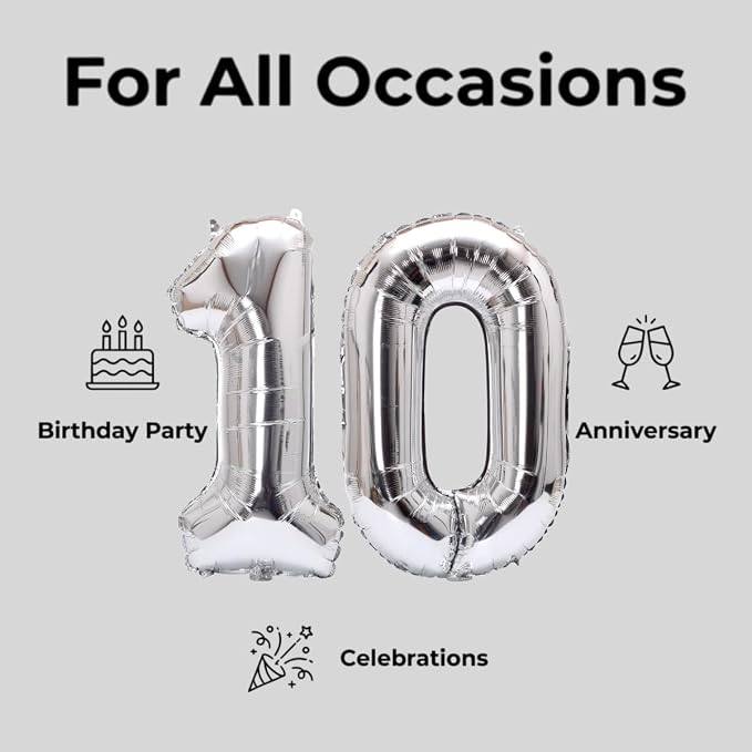 Number 10 Balloon Foil Mylar Balloons - Image 7