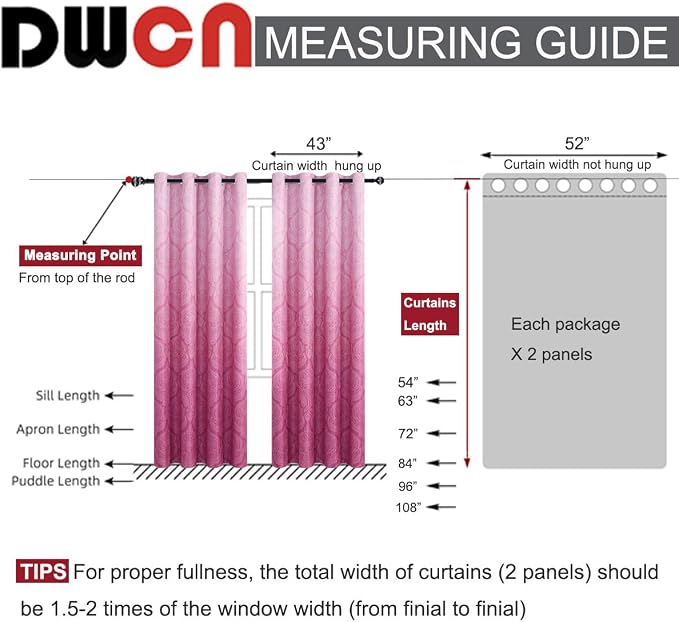 DWCN Ombre Blackout Curtains for Bedroom - Image 4