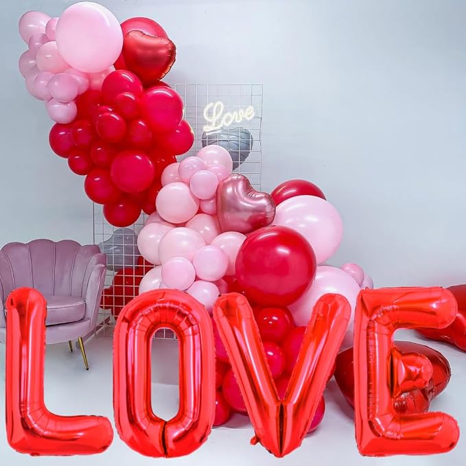 Red Letter B Balloons, B Balloon 40 Inch B Balloons Letter - Image 2