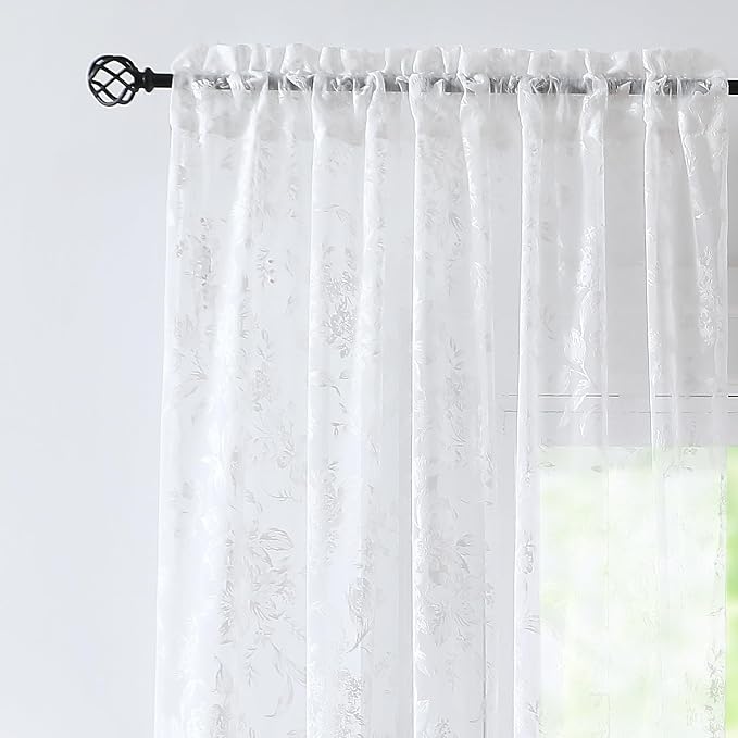 Treatmentex White Lace Curtains - Image 3